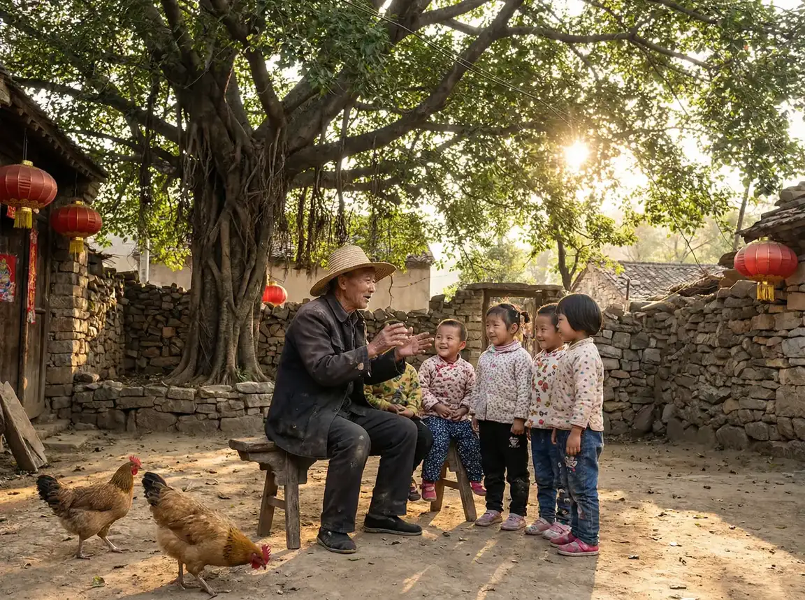 老人在大榕树下给孩子们讲故事 - 娇妻被多p的刺激 乡村记忆